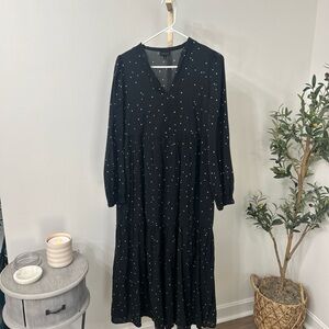 Who What Wear Black Dress with White Dots